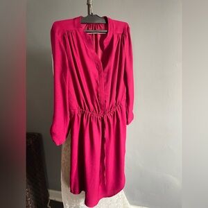 Suzy Shier Pink Wrap Smocked Dress